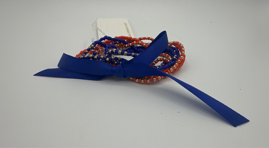 Orange & Blue Beaded Bracelet