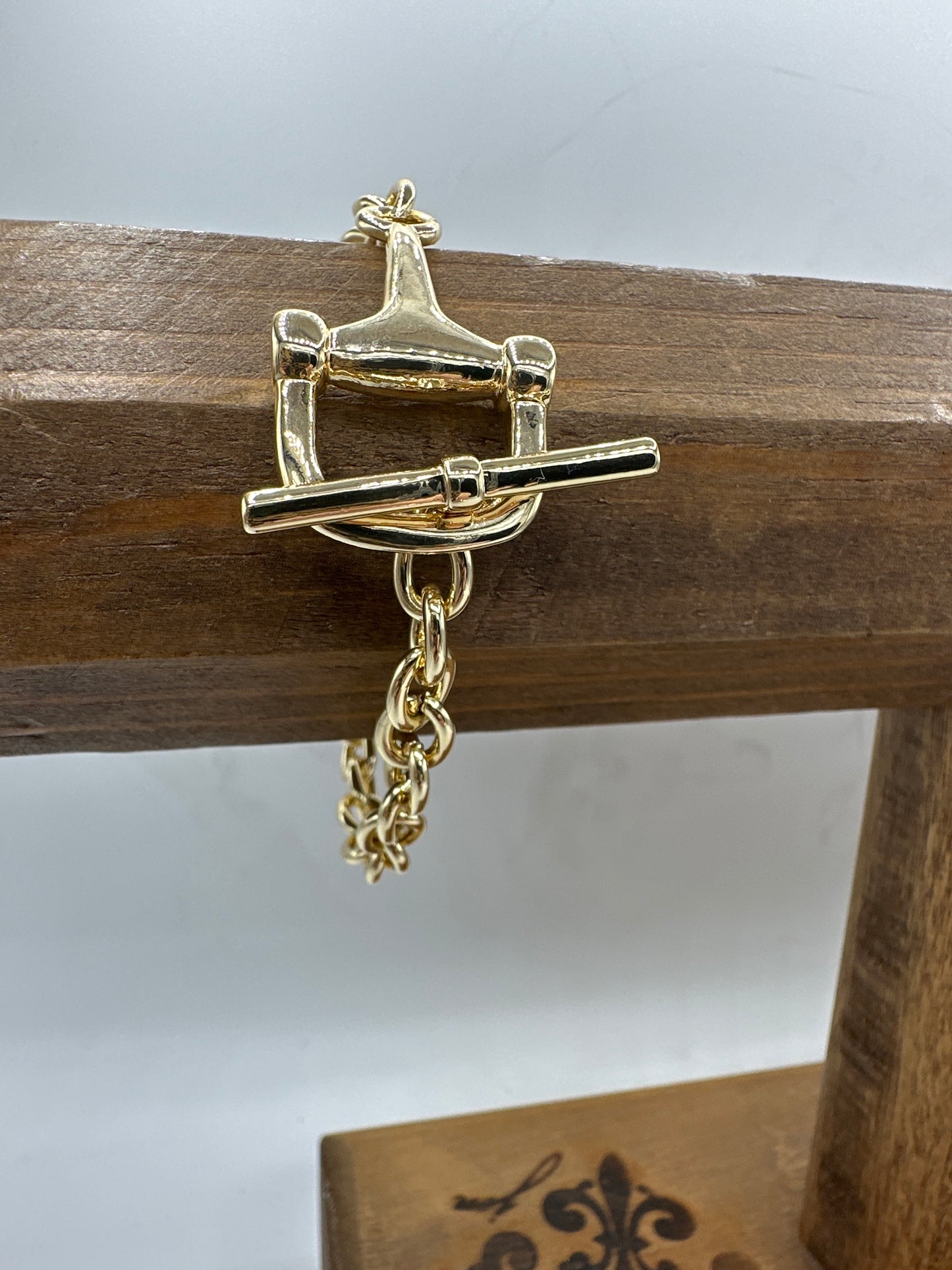 18K PVD Gold Stirrup Bracelet