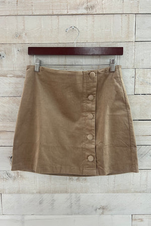 Corduroy Mini Skirt- Cocoa