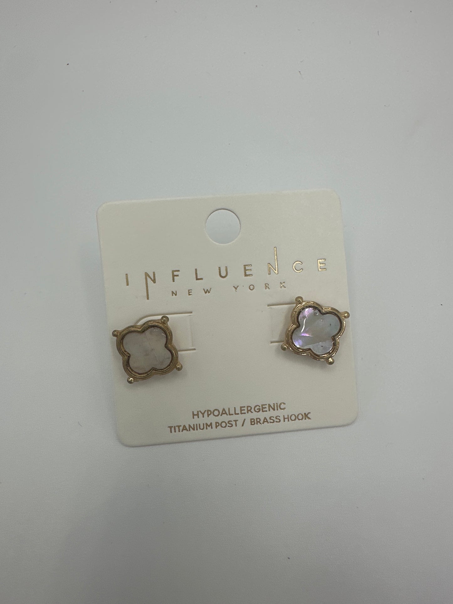 Clover Shaped Shell Stud Earrings