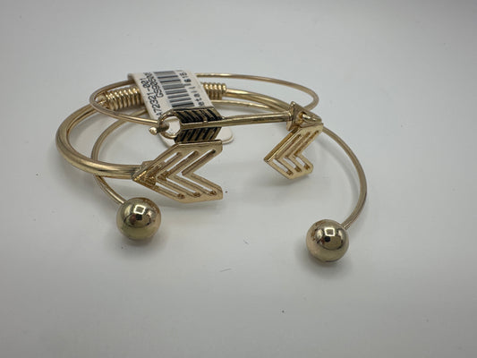 3 Pcs Gold Metal Arrow Cuff Bracelet
