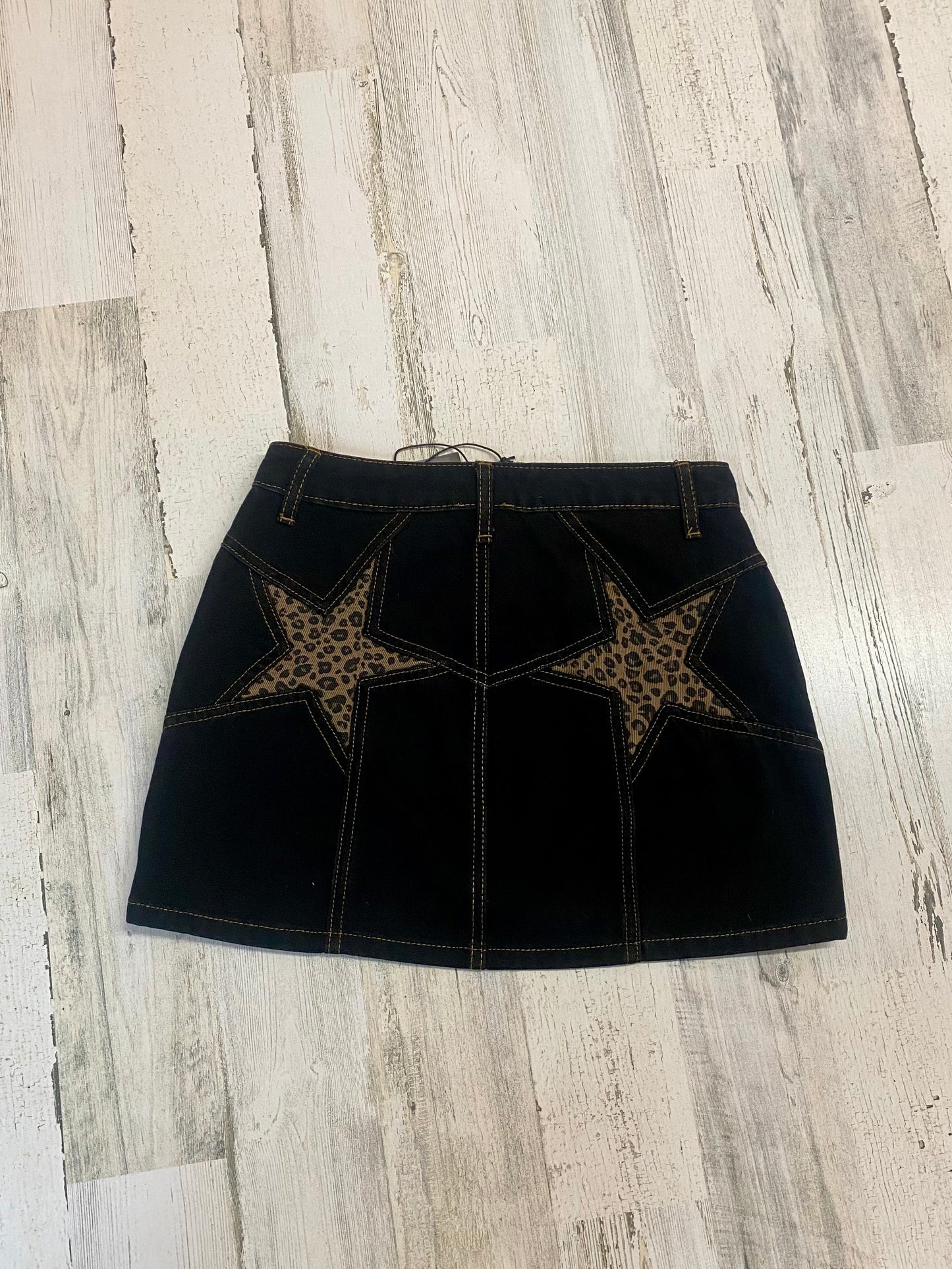 Leopard Starred Denim Skirt