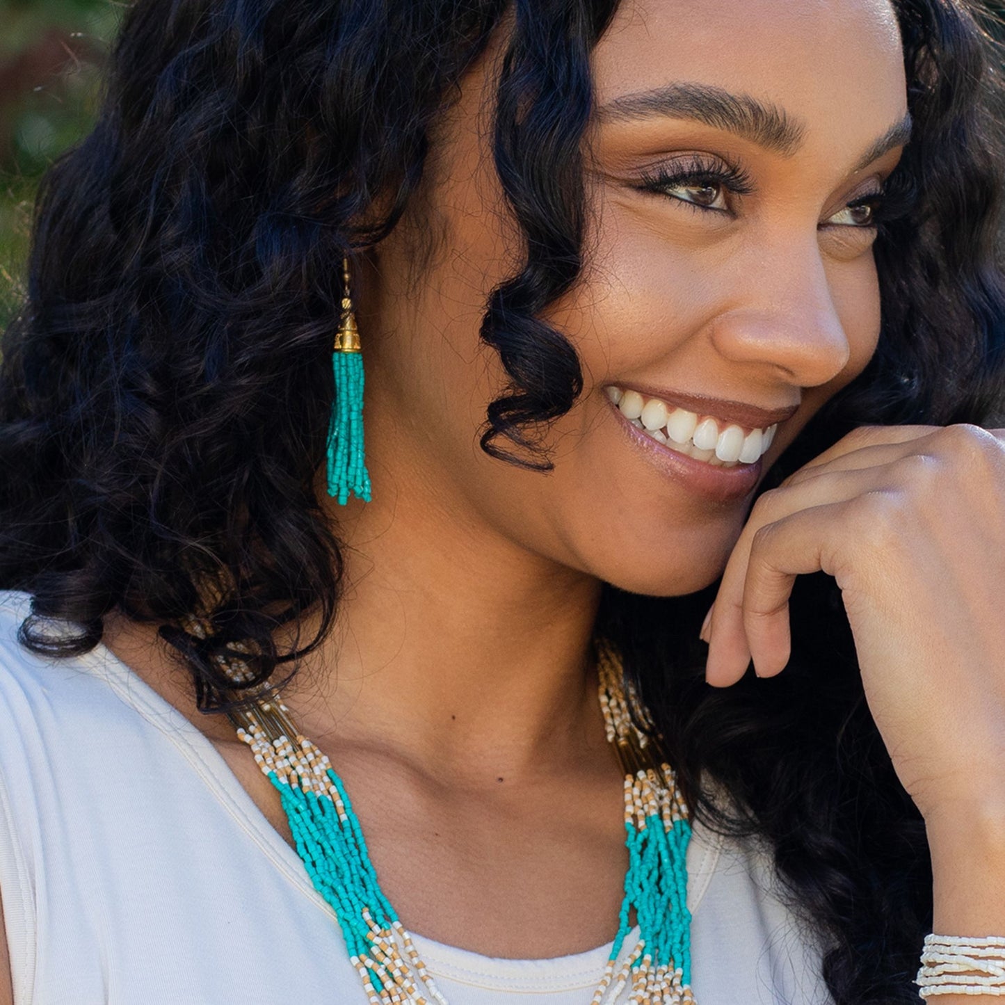 Sachi Island Waterfalls Tassel Earrings