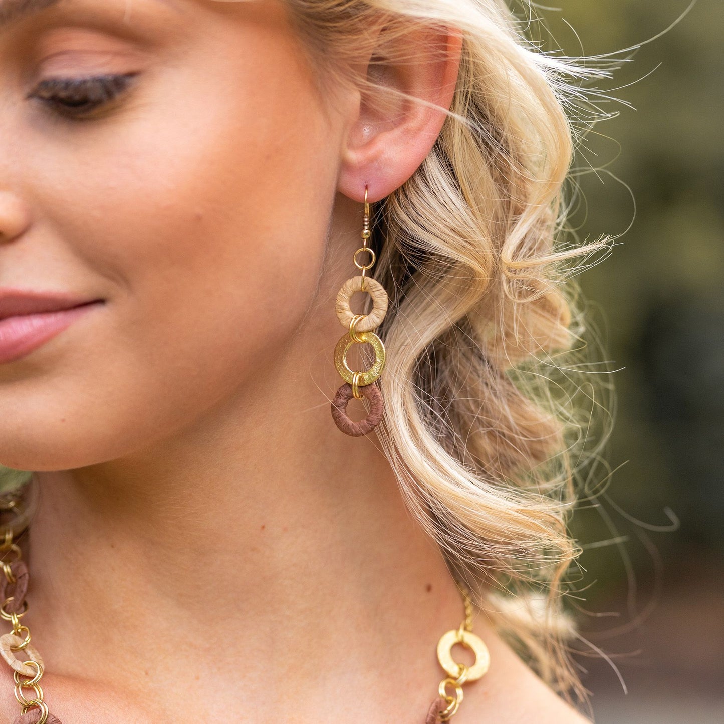 "Anju" Sachi Raffia Rings Earrings