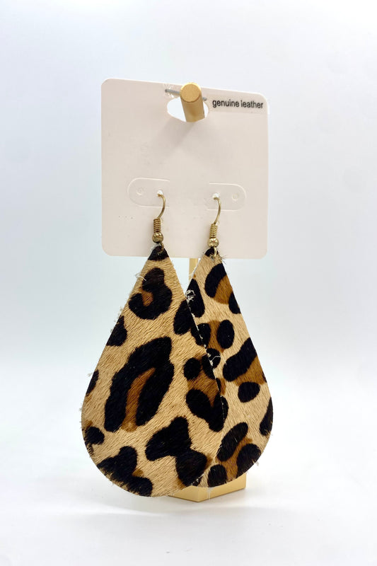 Leapord Teardrop Earrings