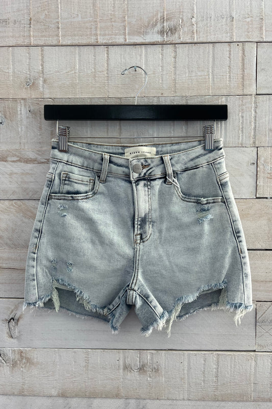 High Rise Distressed Shorts