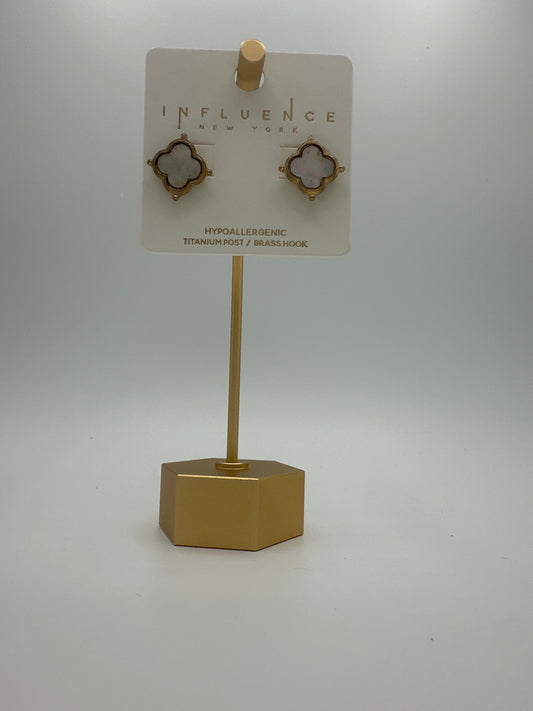 Clover Shaped Shell Stud Earrings