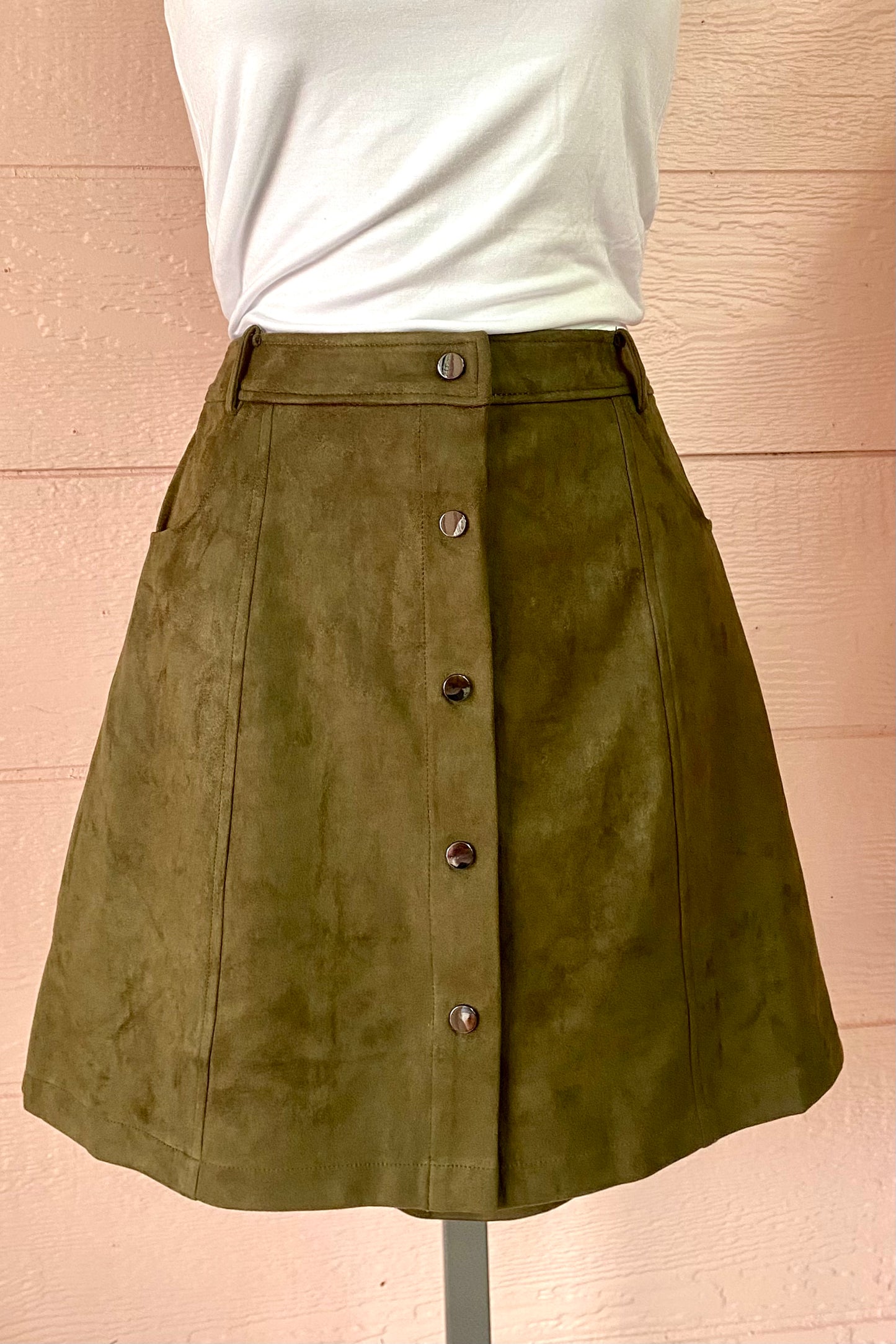 Suede Flare Skirt