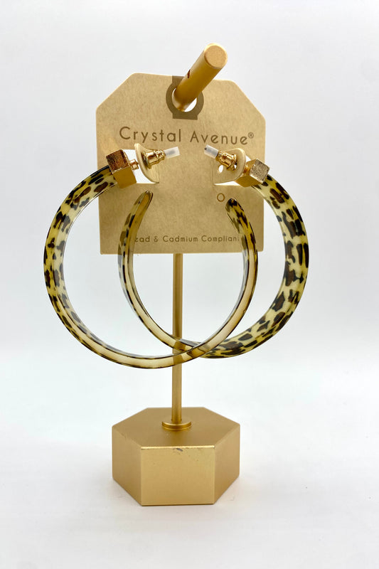 50mm Animal Print Wide Acrylic Hoops