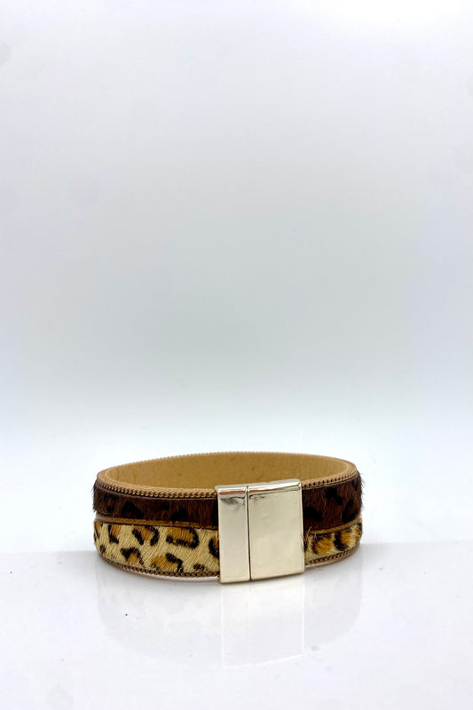 Two-Toned Leopard Cowhide Bracelet