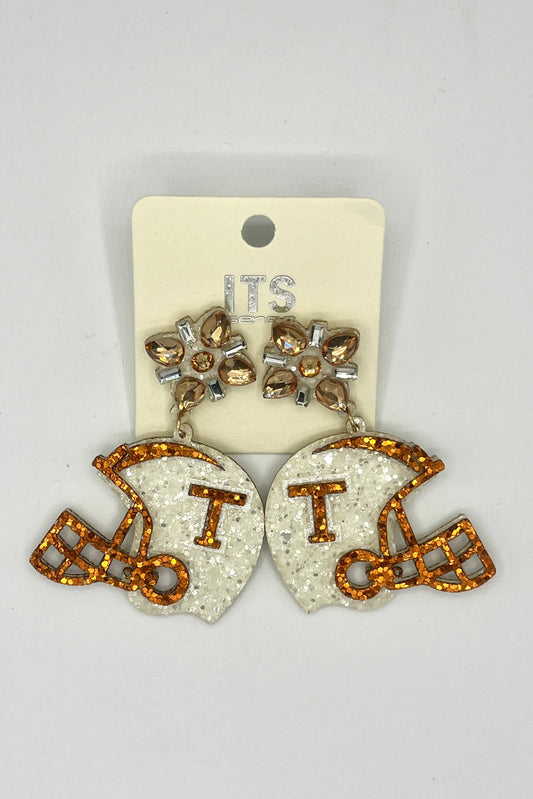 Glitter Football Helmet Earrings