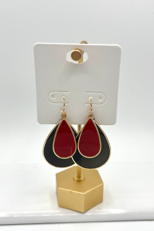 Two Toned Color Drop Earrings