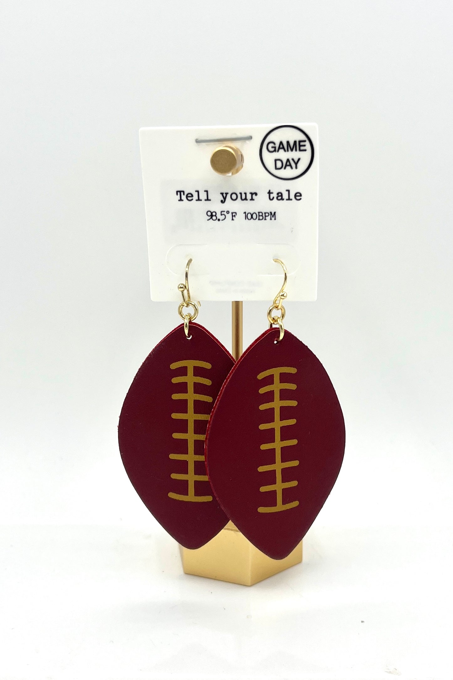 Red Football Earrings