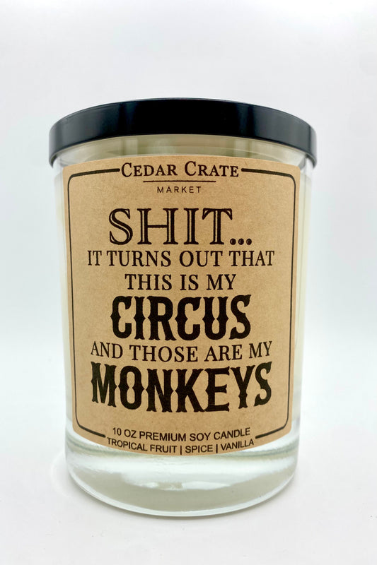 ...And Those Are My Monkeys Funny Candle