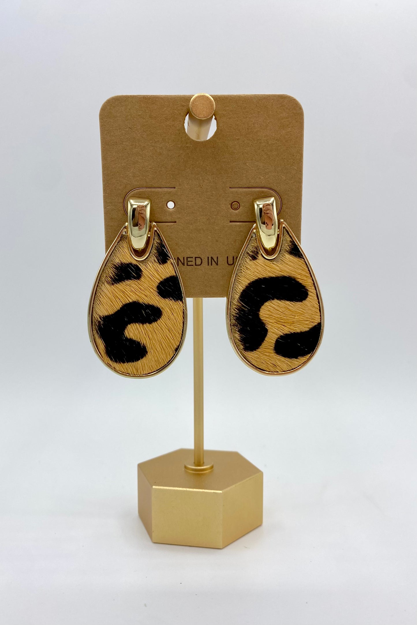 Leopard Teardrop Earrings