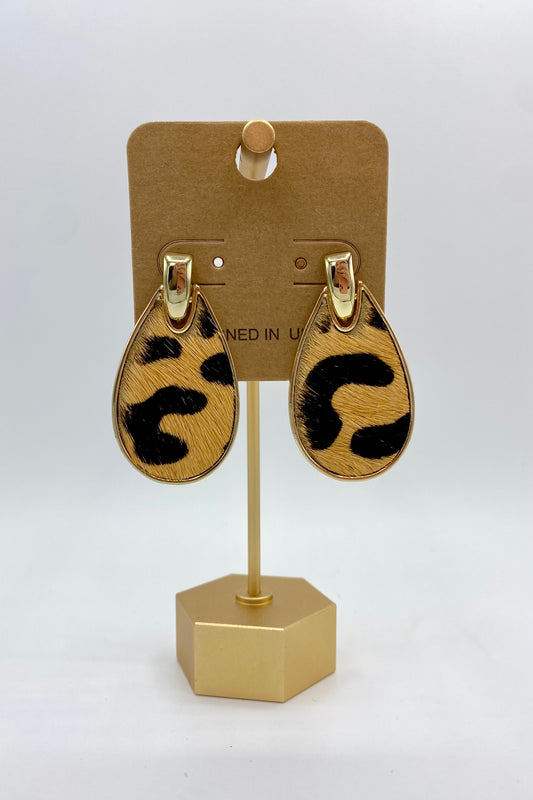 Leopard Teardrop Earrings