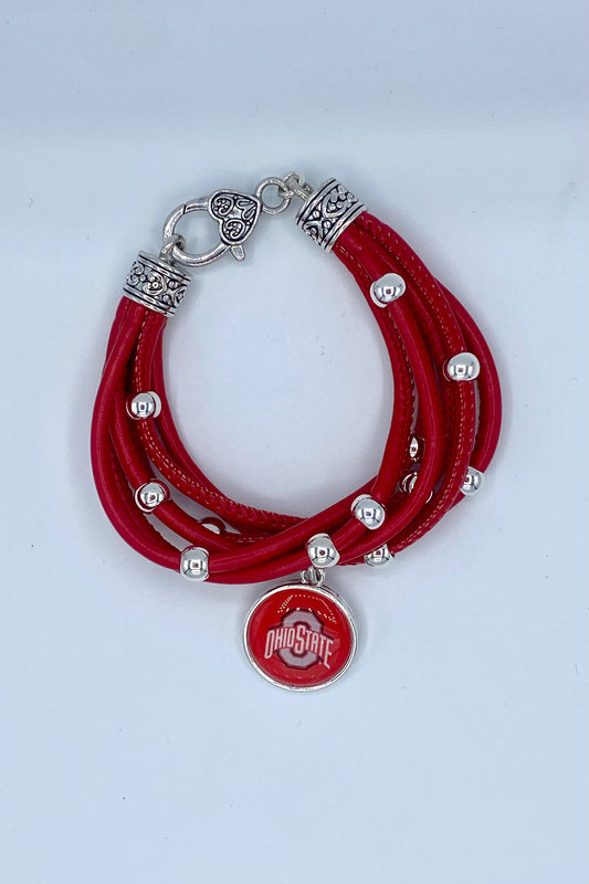 Ohio State Lindy Leather Bracelet