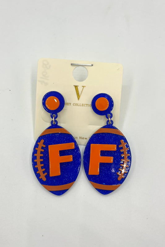 Gameday "F" Football Drop Earrings