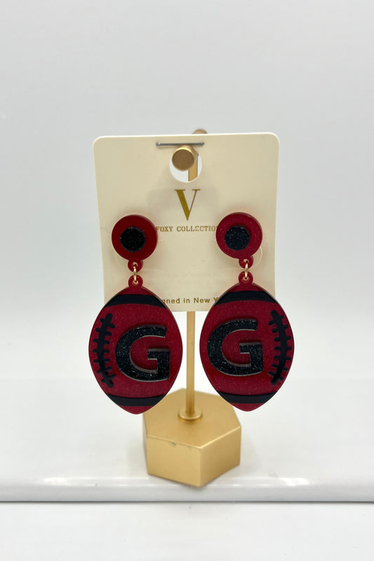 Georgia Football Earrings