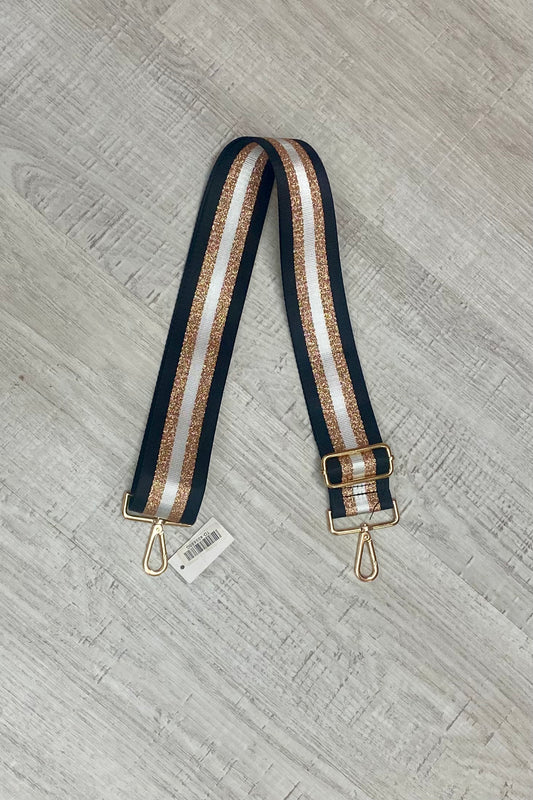 Black & Gold Stripped Bag Strap