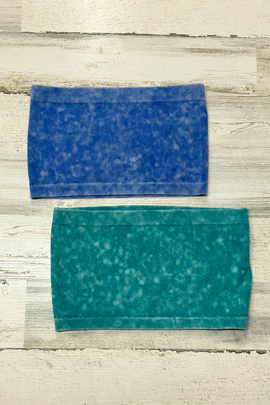 Washed Ribbed Seamless Tube Top