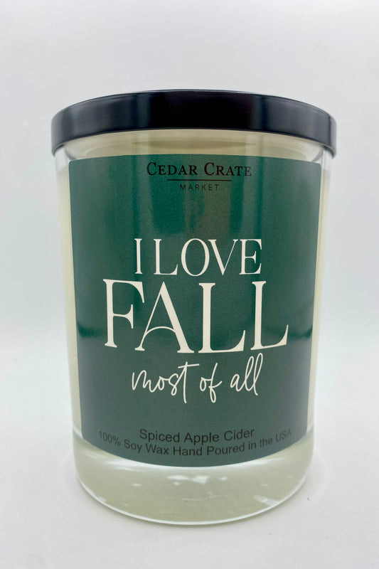 ‘I Love Fall, Most Of All’ Seasonal Candle