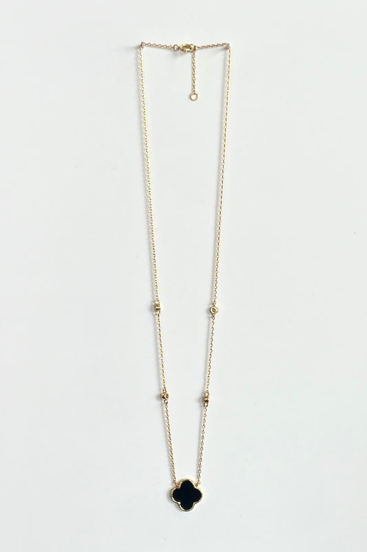 Black Clover Pendant Necklace