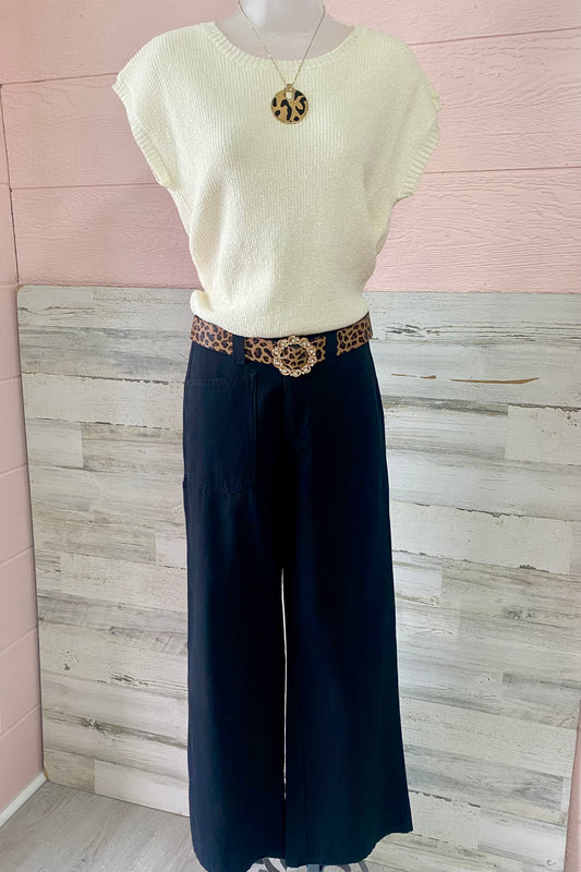 Back Tie Knitted Short Sleeved Sweater