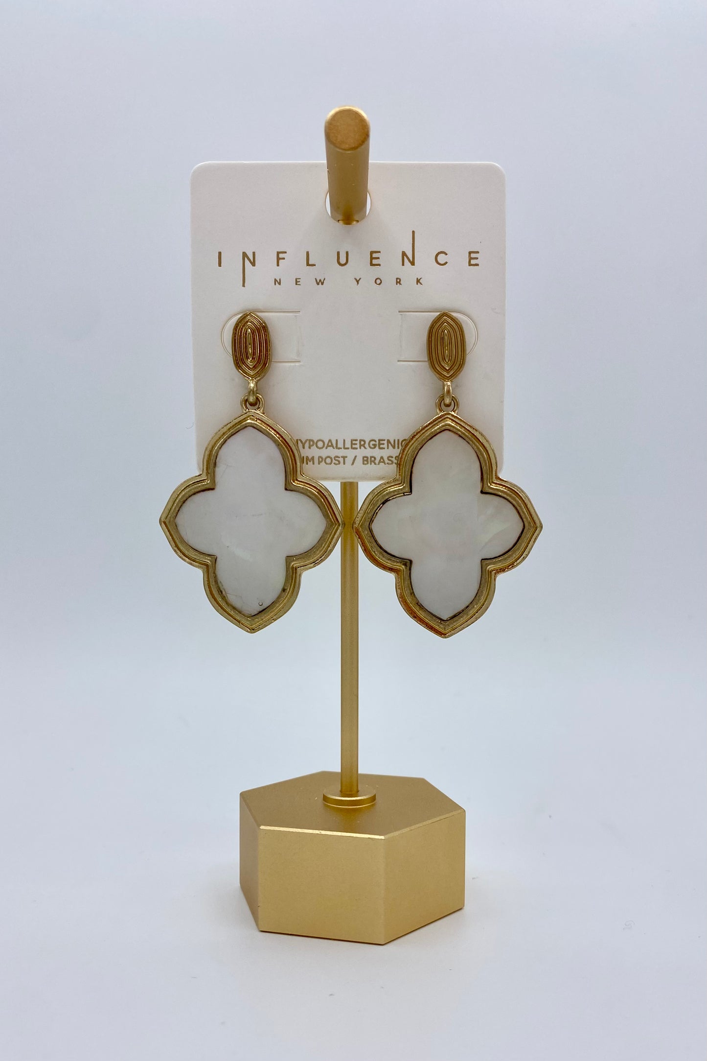 Morrocan Shaped Shell Dropped Earrings