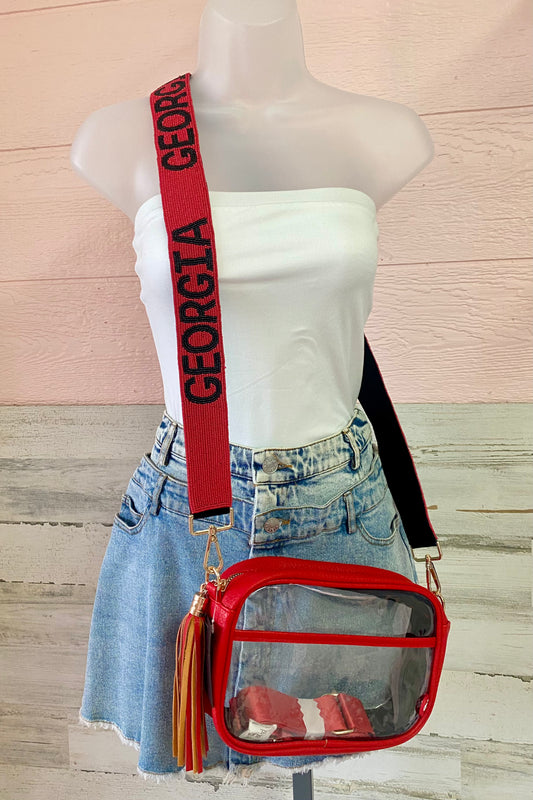 Clear Game Day Crossbody with Tassel