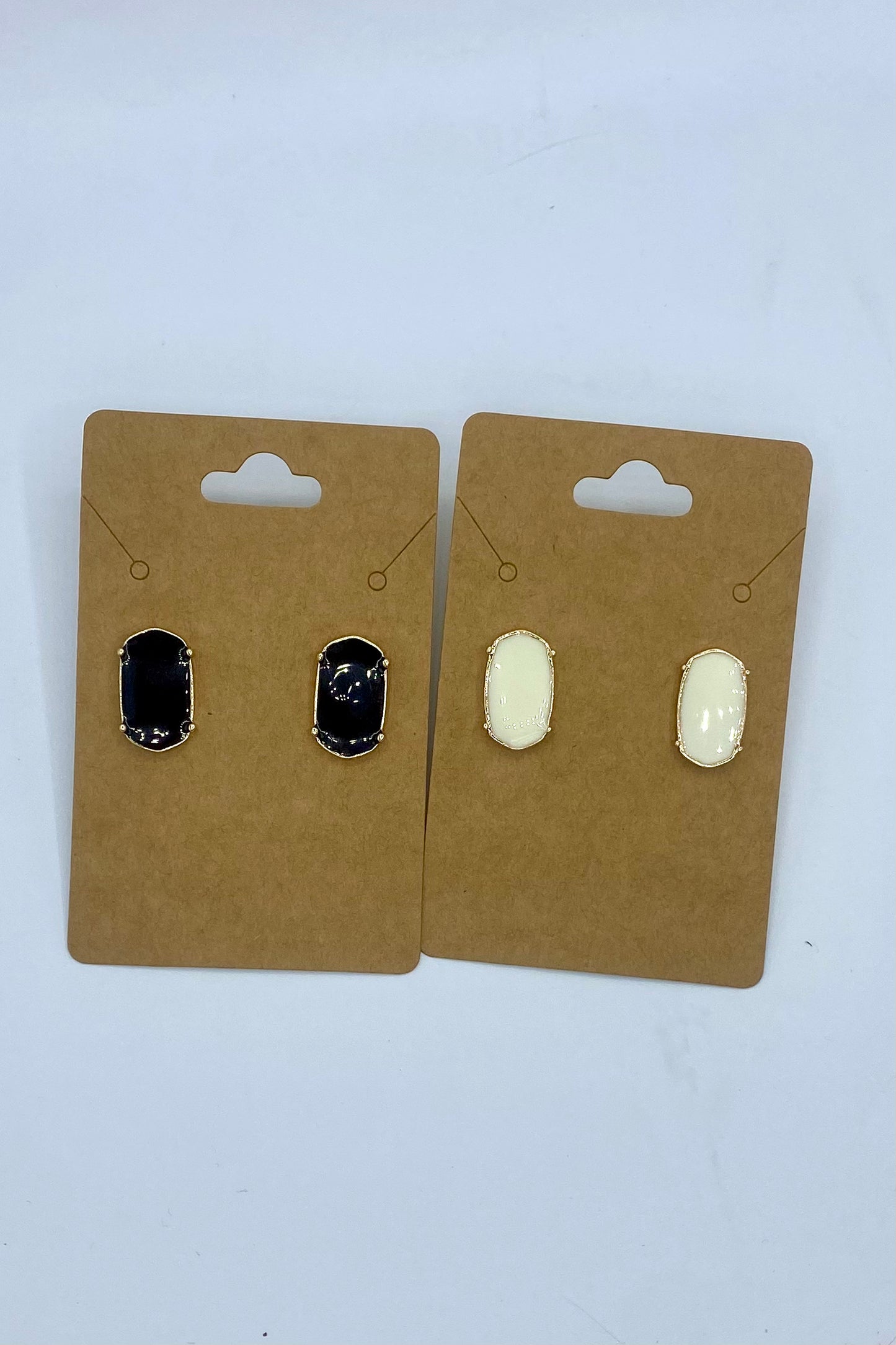 Enamel Hexagon Studs