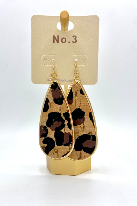 Cork Framed Teardrop Earrings