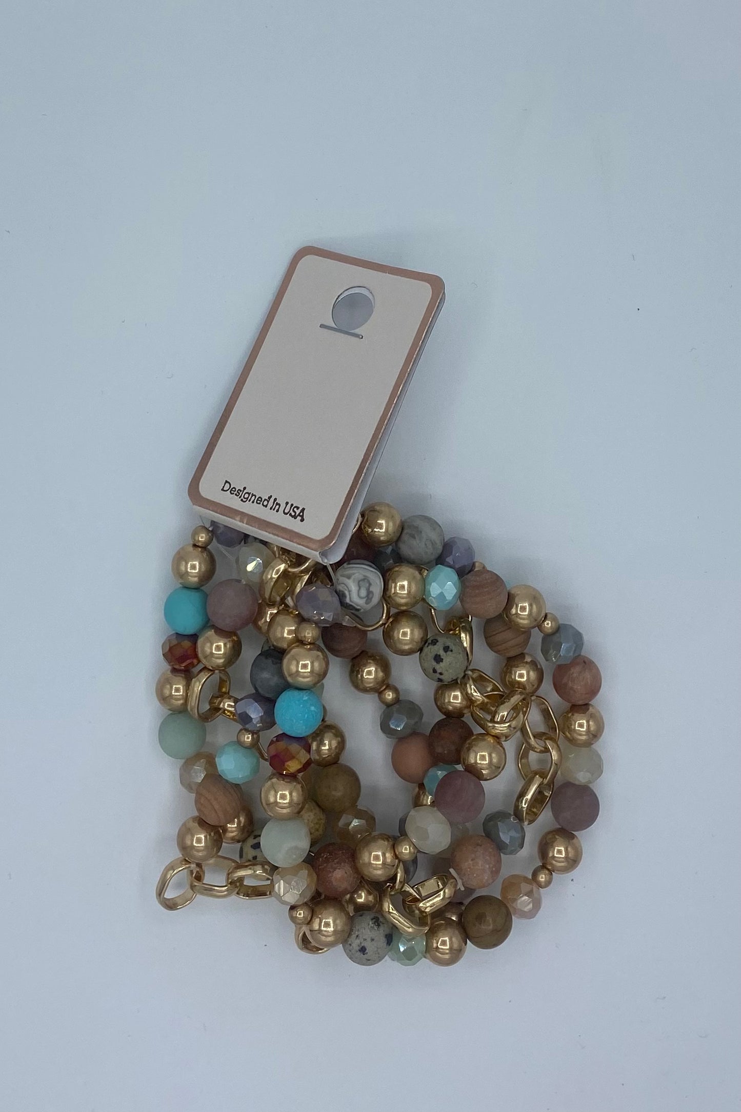 5 Row Multi Beaded Bracelet