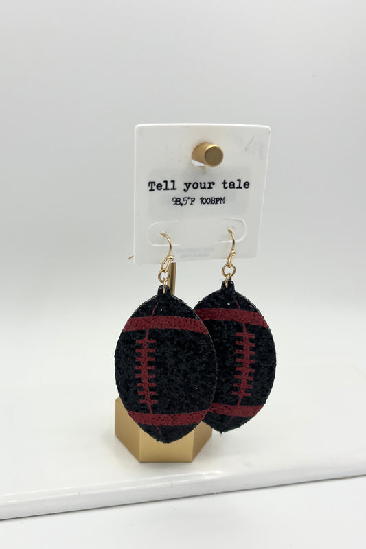 Sequin Football Earrings