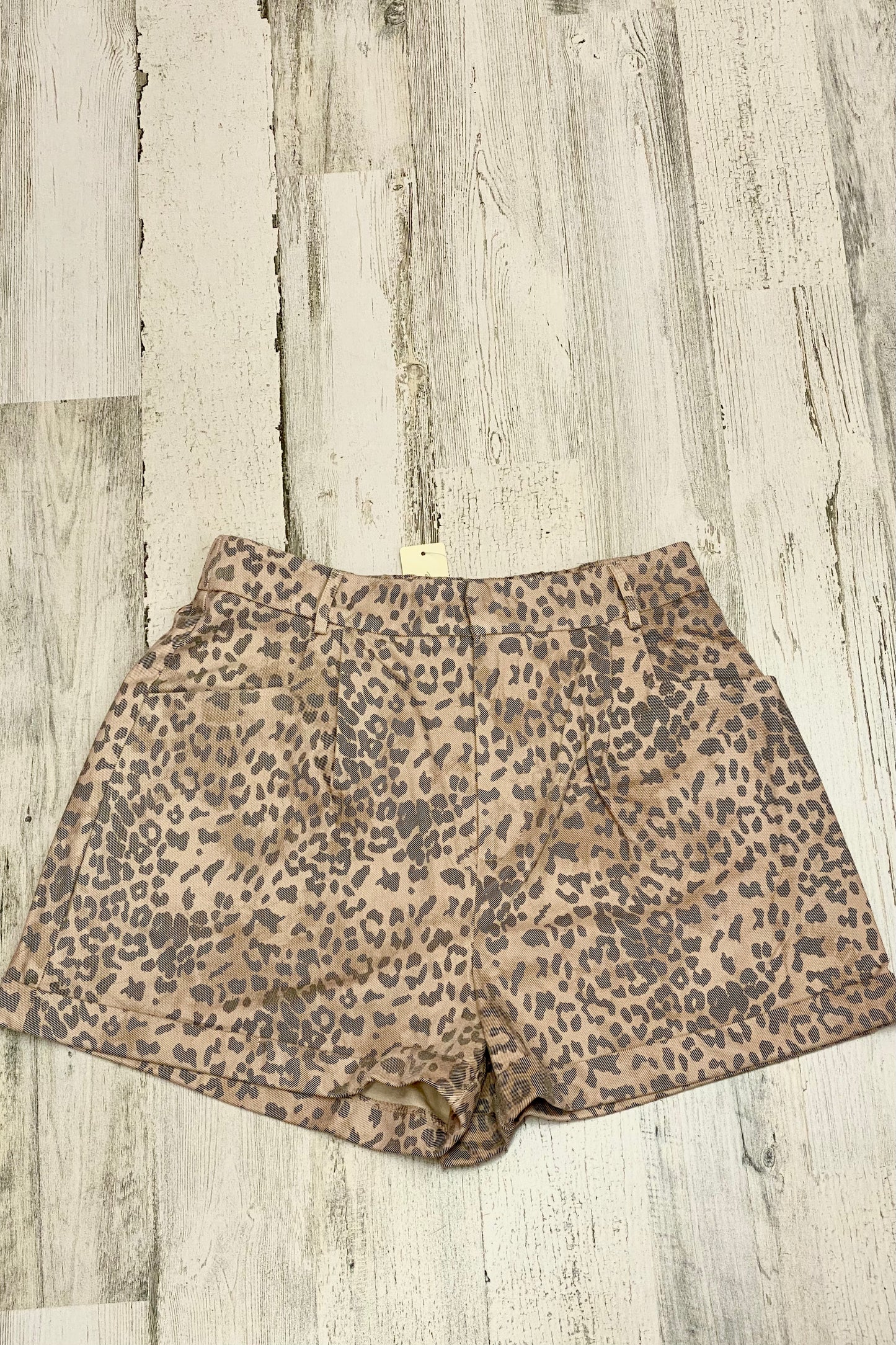 Leopard Suede Cuffed Shorts