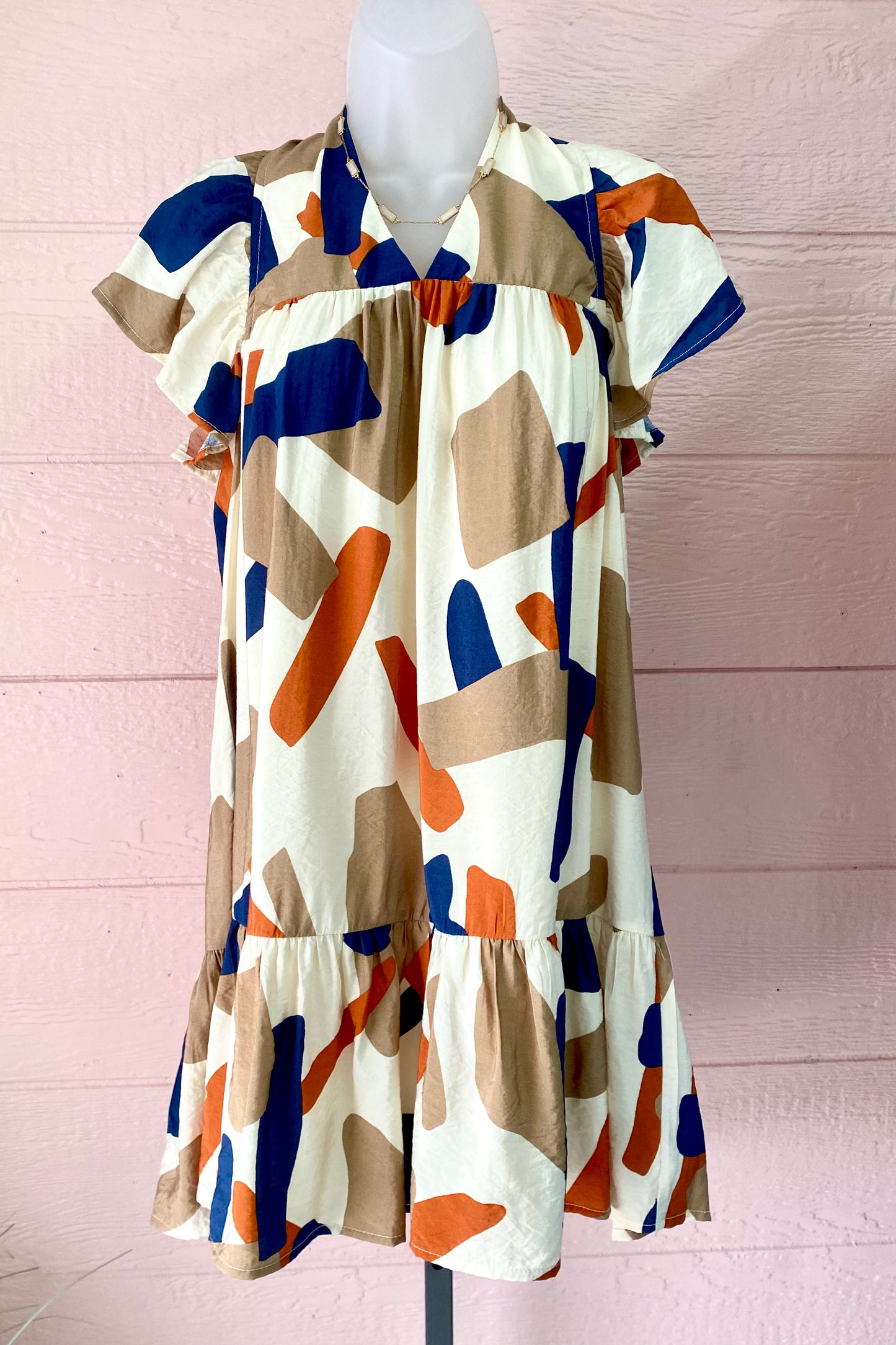 Geometric Babydoll Dress