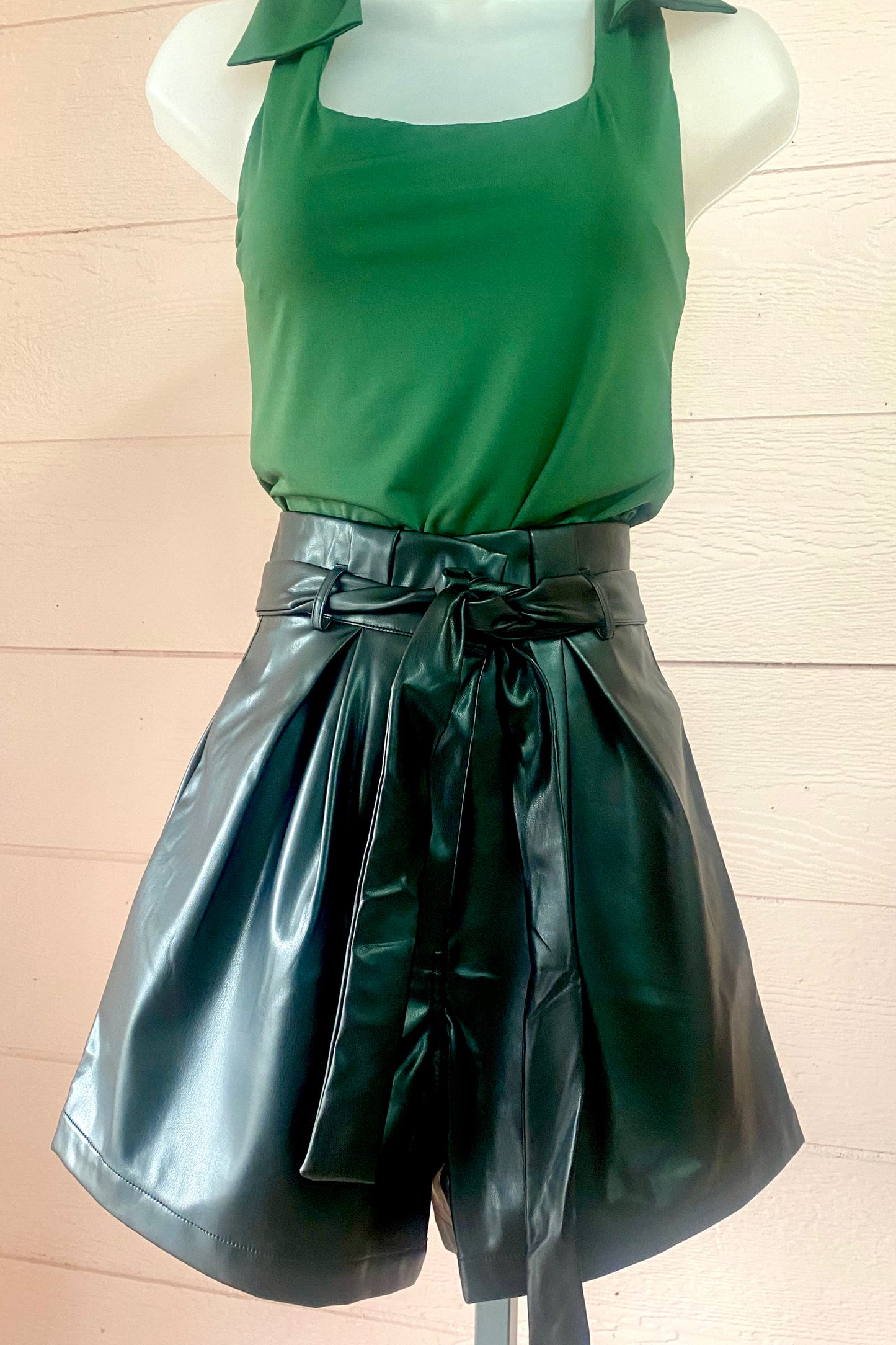 High Waisted Leather Shorts