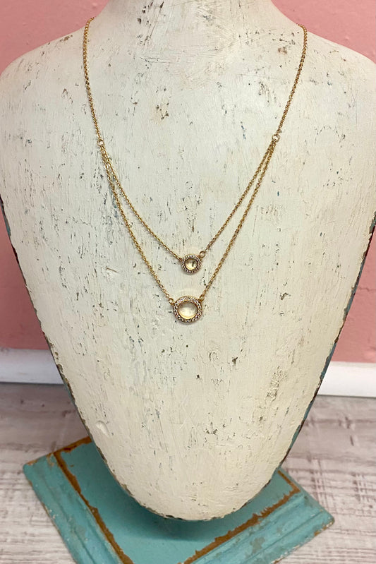 Double Circle Pendant Necklace
