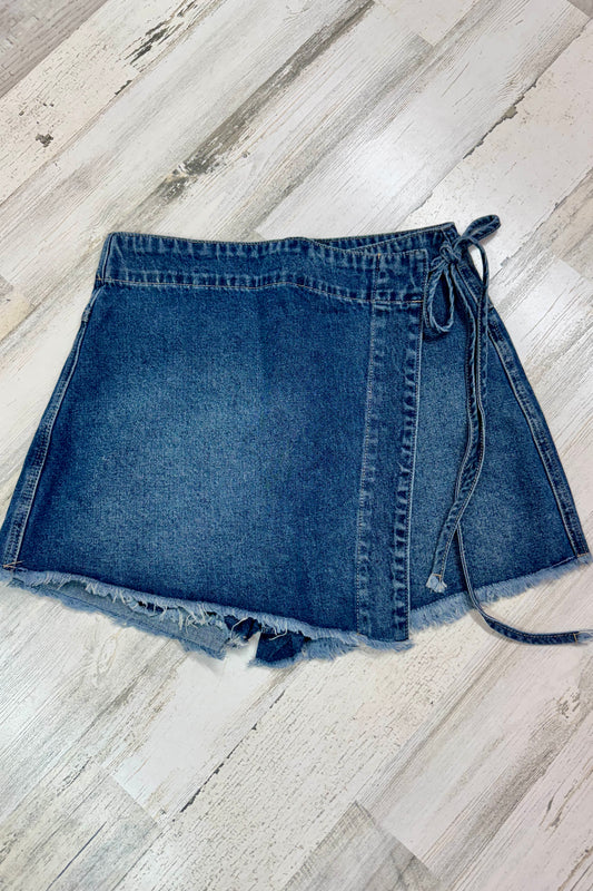 Denimn Overlapping Front Skort