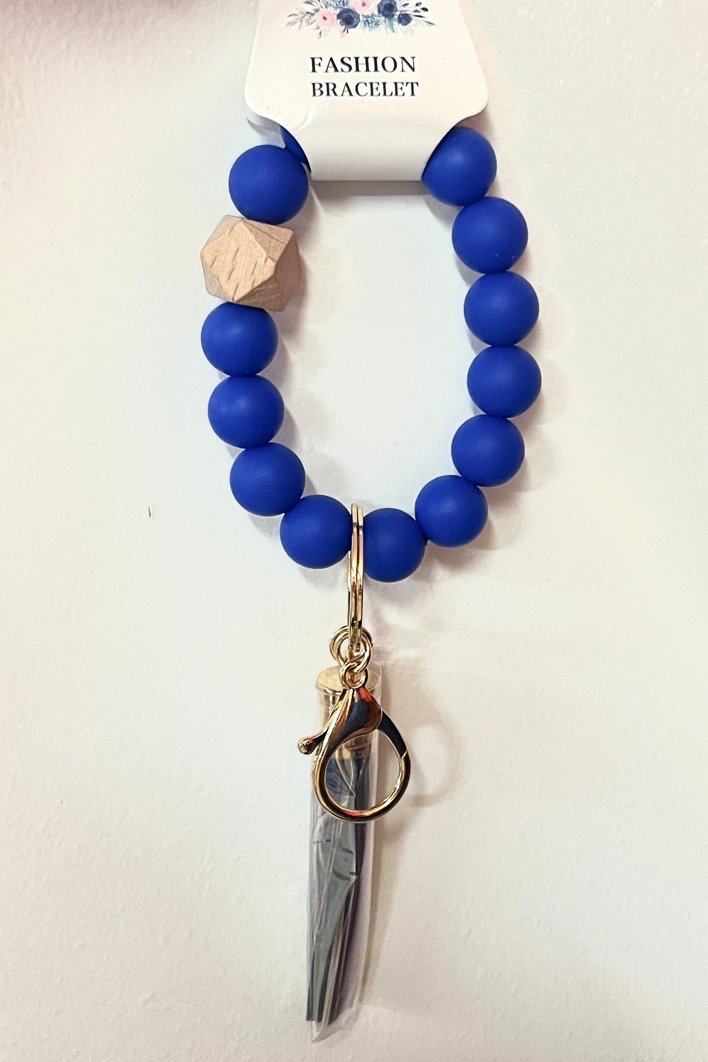 Silicone Beaded Pattern Keychain Bracelet