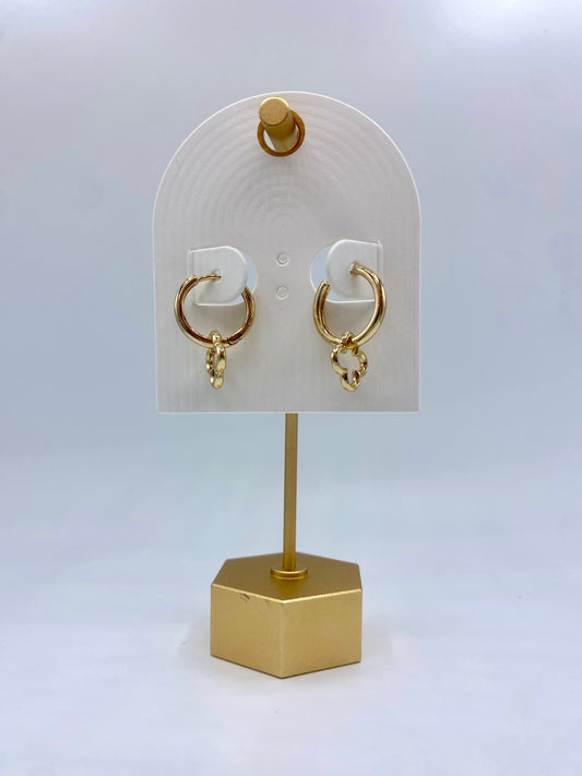 Open Clover Charm Hoops