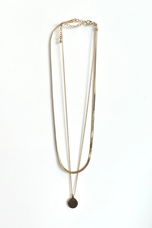Layered Circle Pendant Necklace
