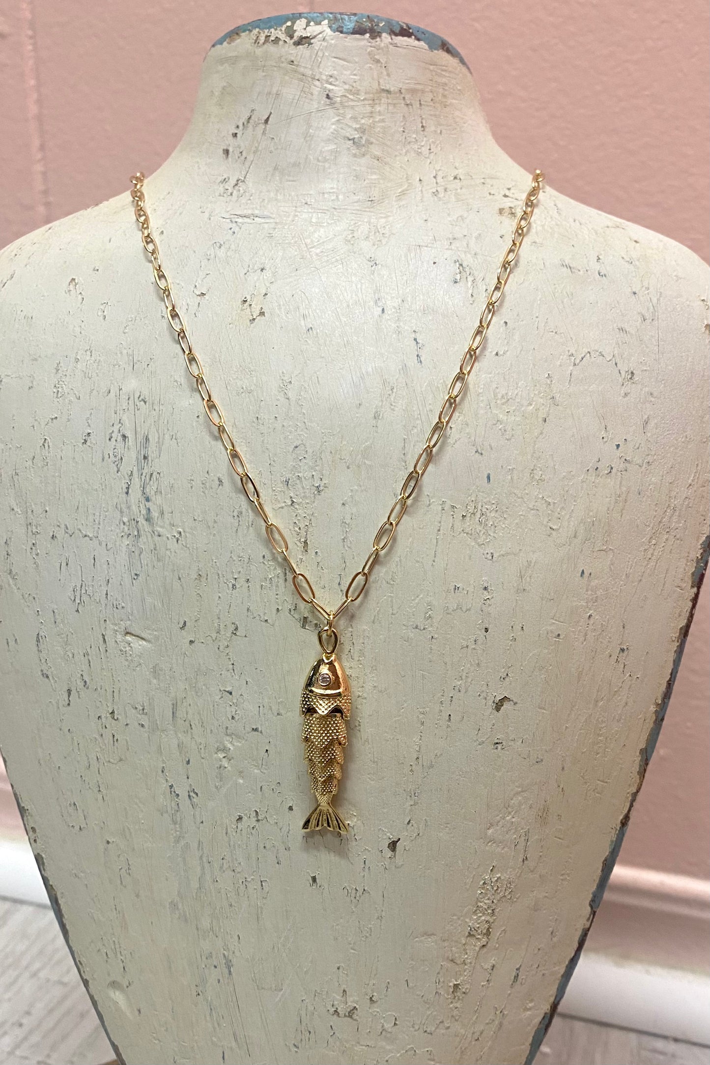 Movable Fish Necklace