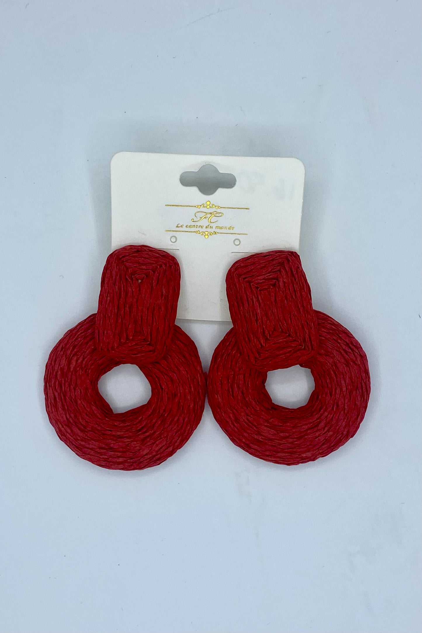Red Raffia Dangles