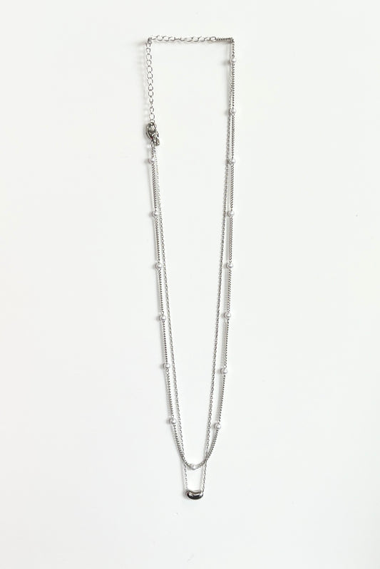 Beaded Pearl Pendant Layered Necklace