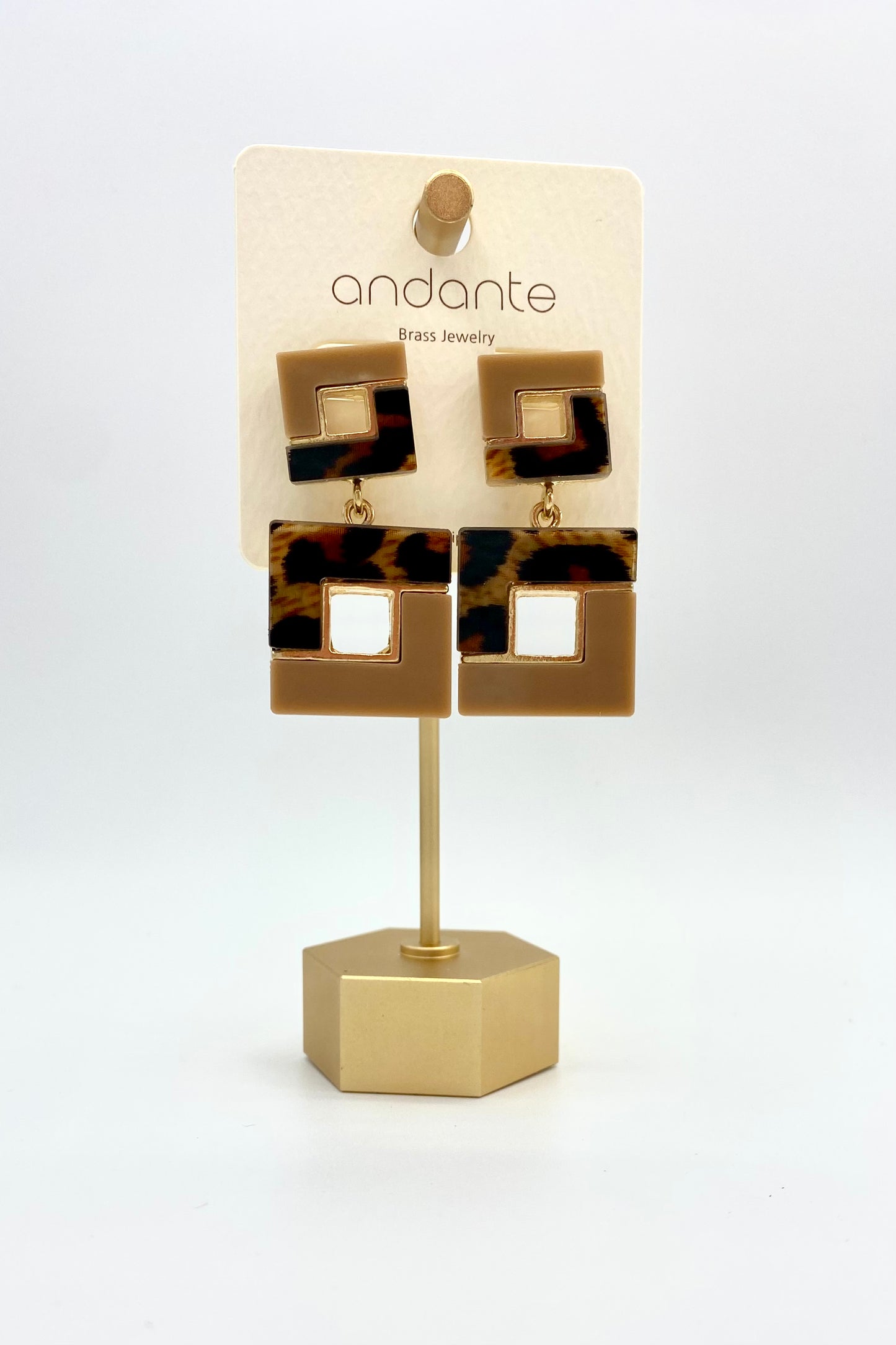 Double Acrylic Square Earrings