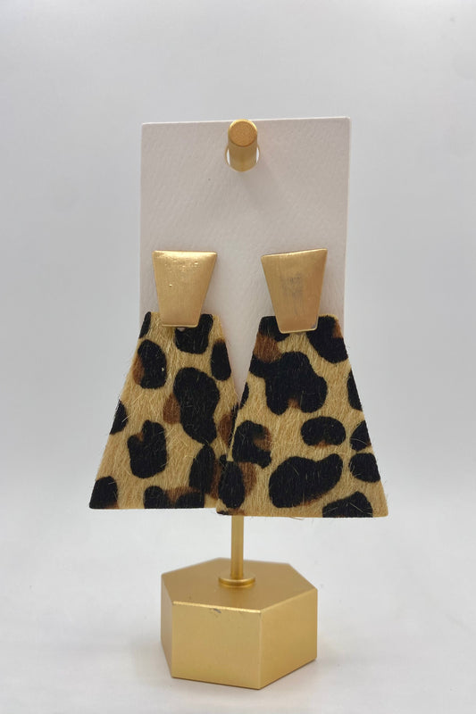 Animal Print Trapezoid Earrings