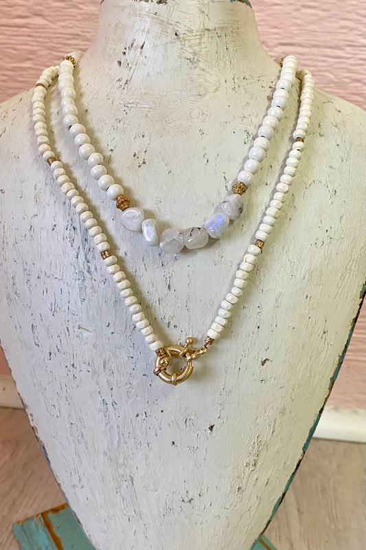 Wood & Stone Layered Necklace