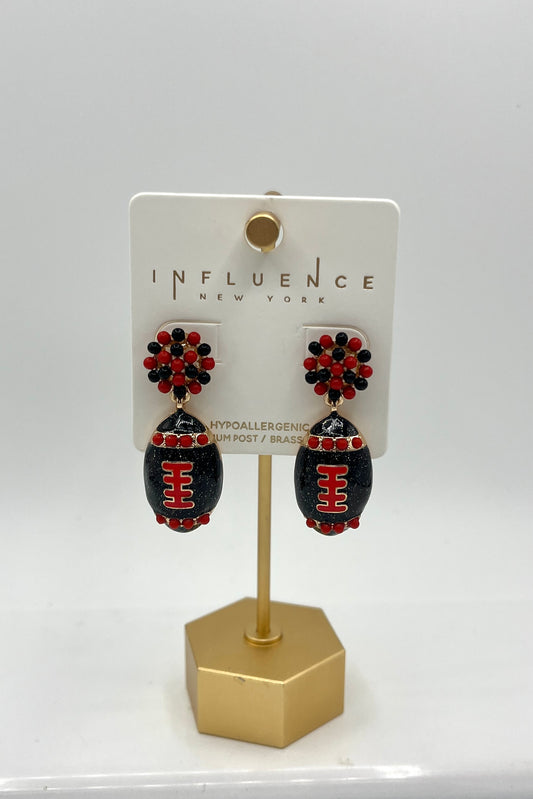 Football Puff Earrings