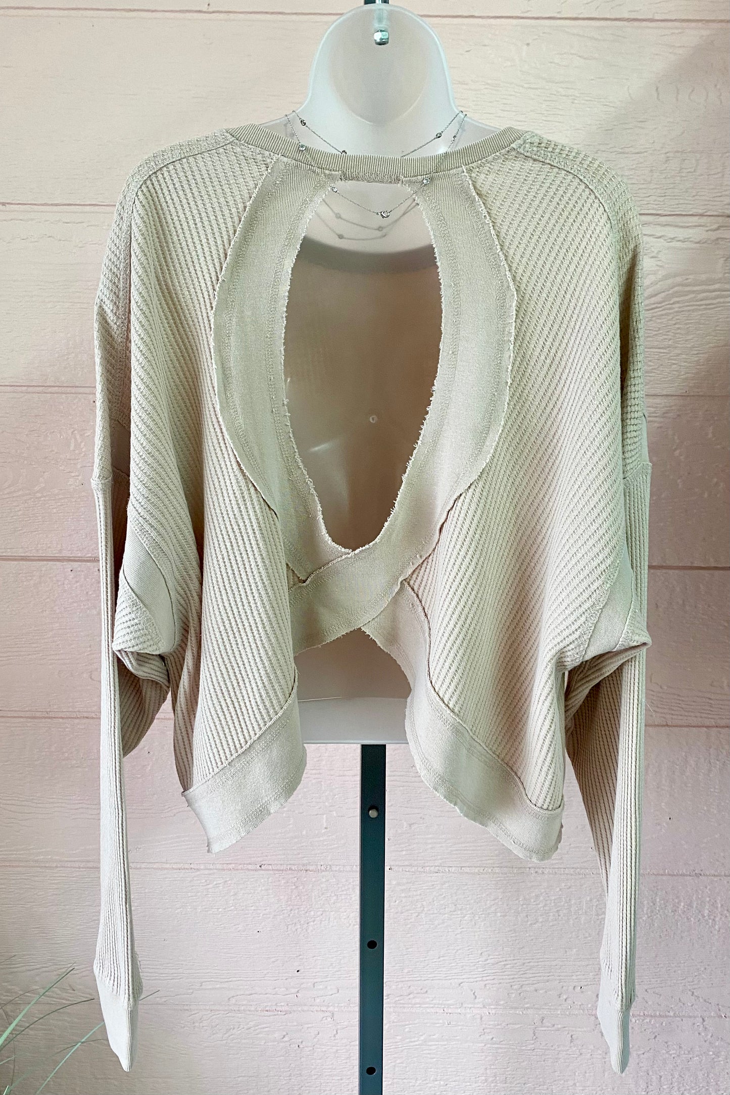 Knitted Open Back Casual Top